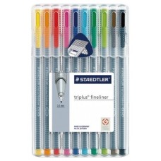 ESTUCHE 10 PZAS TRIPLUS FINELINER 334, SURT. STAEDTLER 334 SB10 (Espera 4 dias)